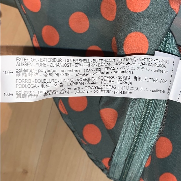 ZARA Green & Orange Polka Dot Peplum Bustier Top - Picture 9 of 9